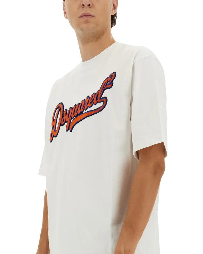 Dsquared2 Logo Cotton T-Shirt — White White