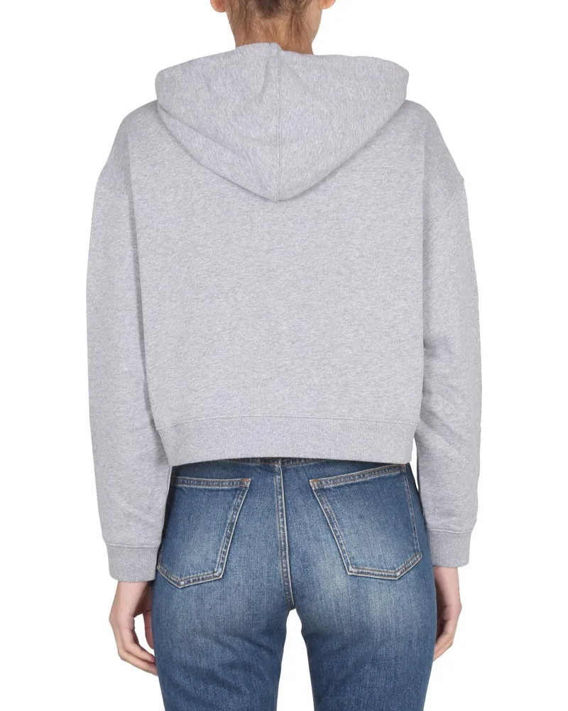 Stella McCartney Logo-Embroidered Cotton Sweatshirt — Gray Gray