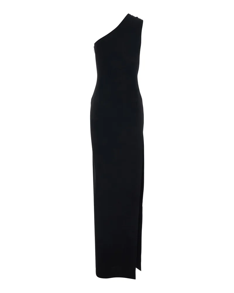 Elisabetta Franchi Women's Long One-Shoulder Dress Black Viscose 