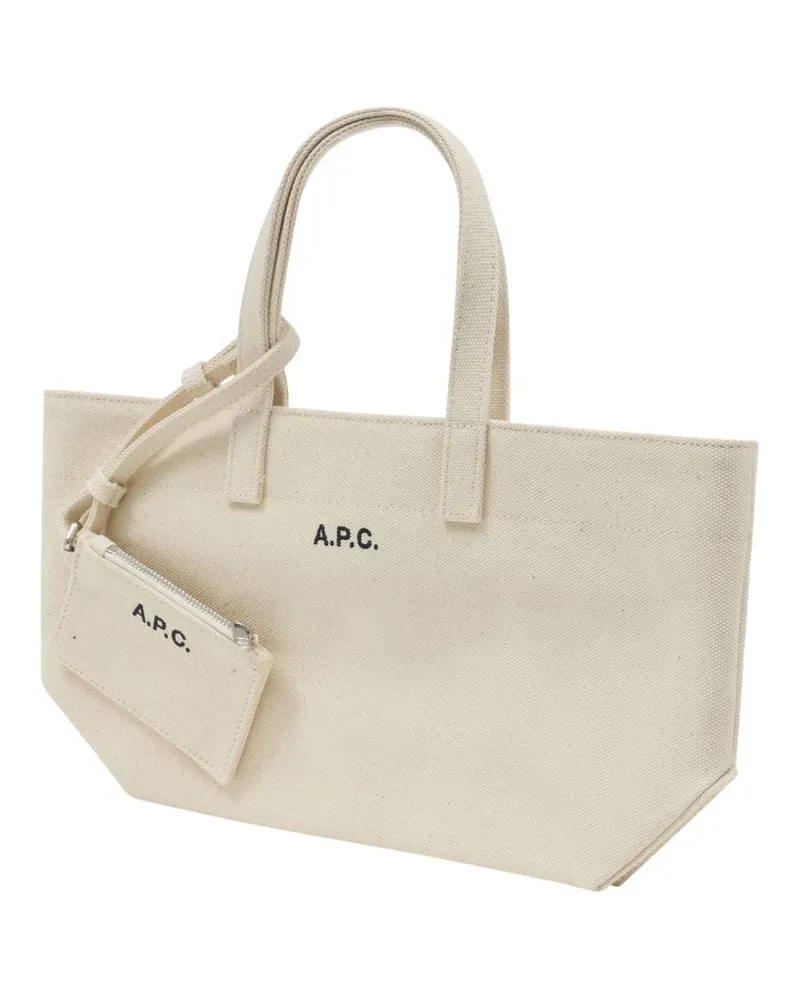 A.P.C. Unisex Le Drummer Tote White Cotton White