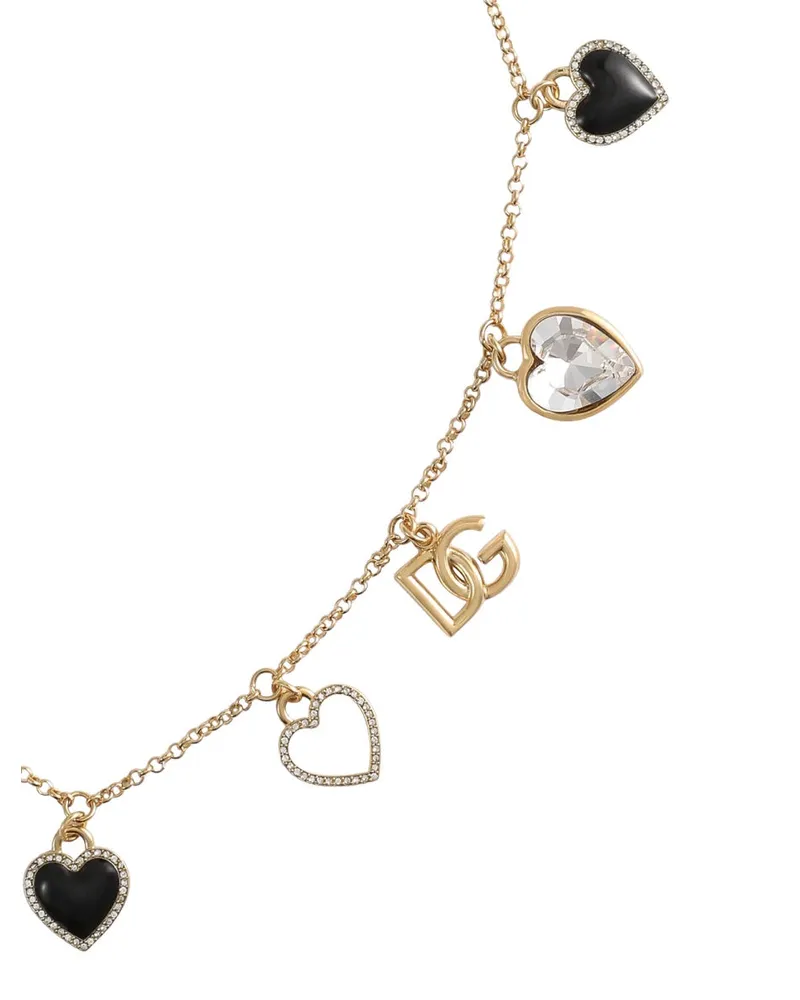 Dolce & Gabbana Heart-Detailed Brass Necklace — Gold Gold
