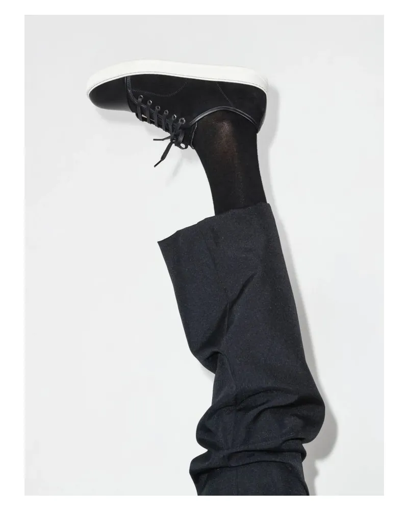 Lanvin Calf Leather and Suede Sneakers — Black Black