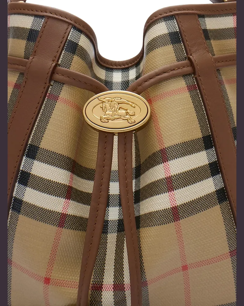 Burberry Coated Canvas Bucket Bag — Beige Beige