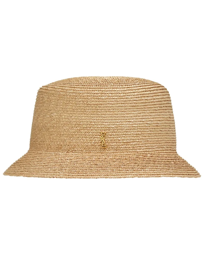 Saint Laurent 703012_3YG579600 Straw Fedora — Beige Beige