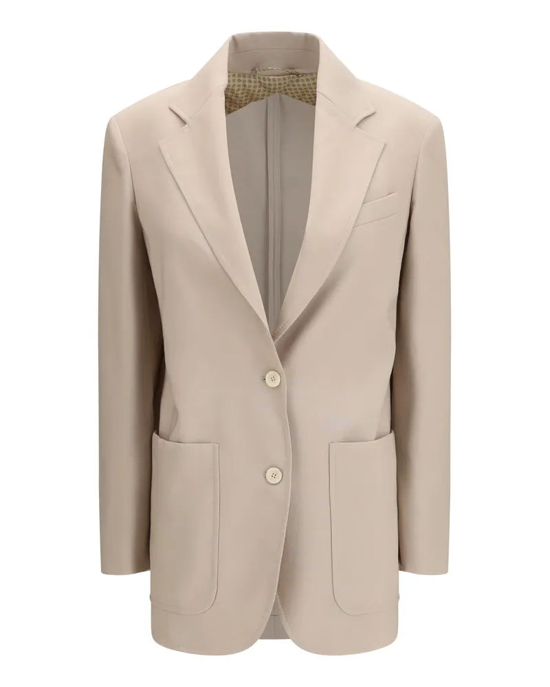 Max Mara Women's Blazer Moss Green Wool-Blend Fleece Wool Jacket Green