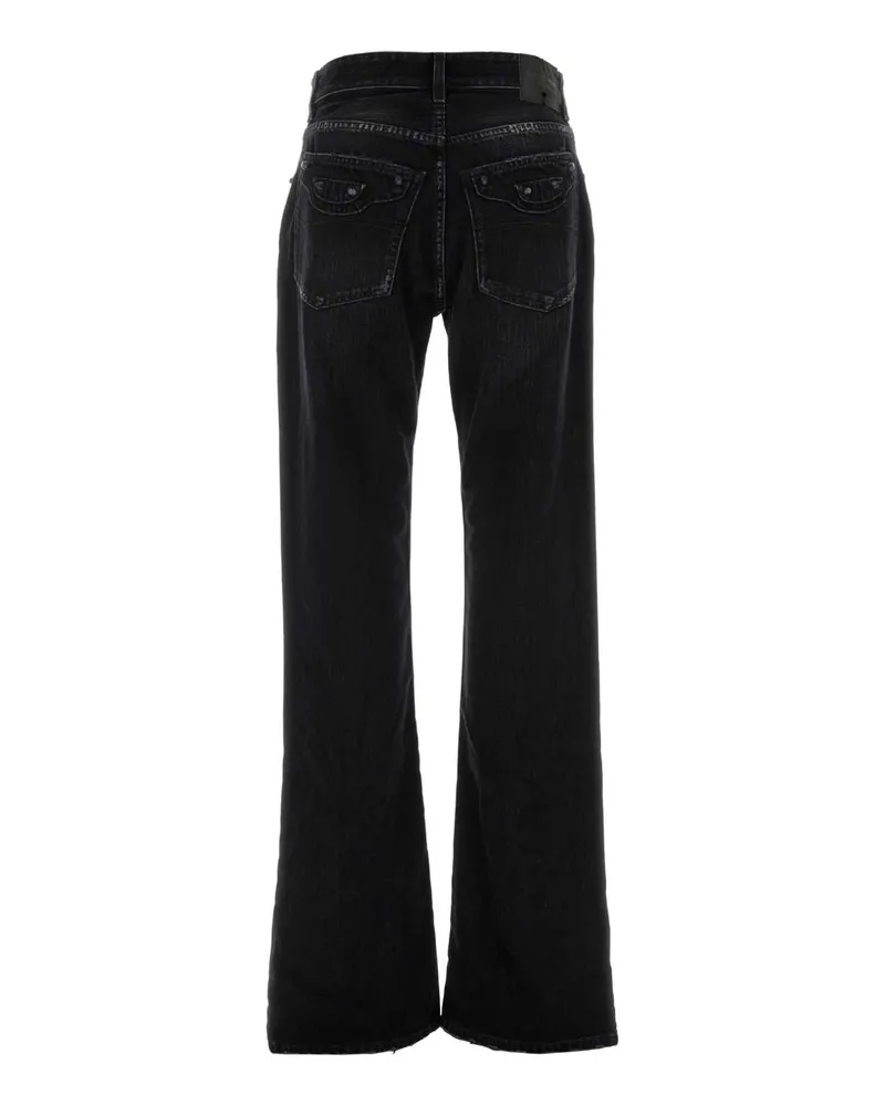 Balenciaga Women's City Straight Jeans Black Cotton Black