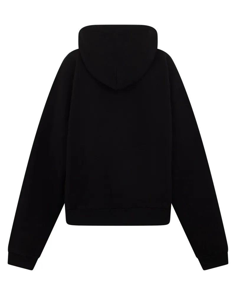 Balenciaga Men's Hoodie With Zip, Black Cotton Top Black