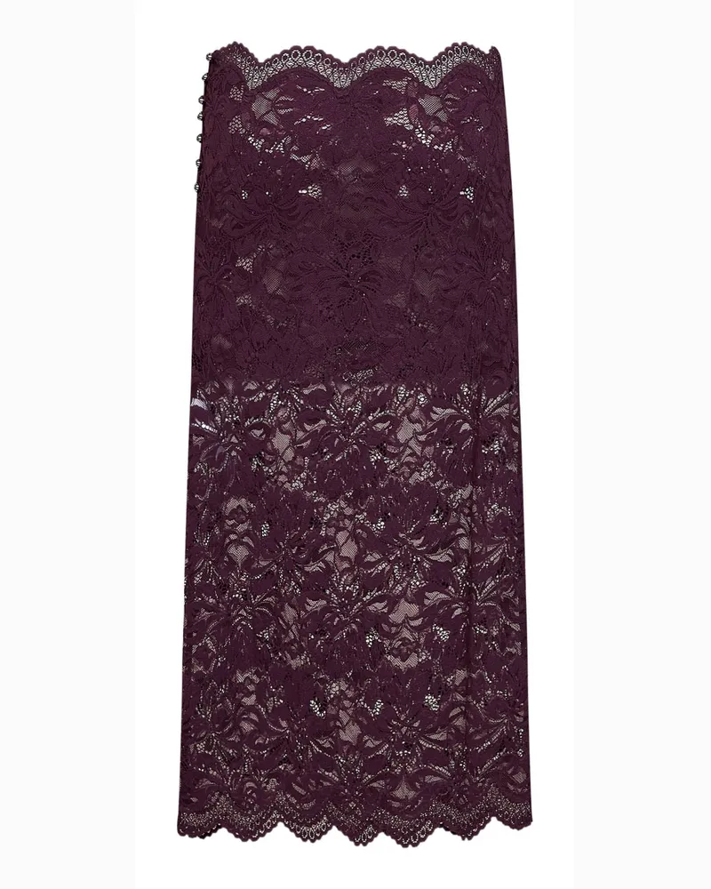 Paco Rabanne Layered Lace Midi Skirt — Purple Purple