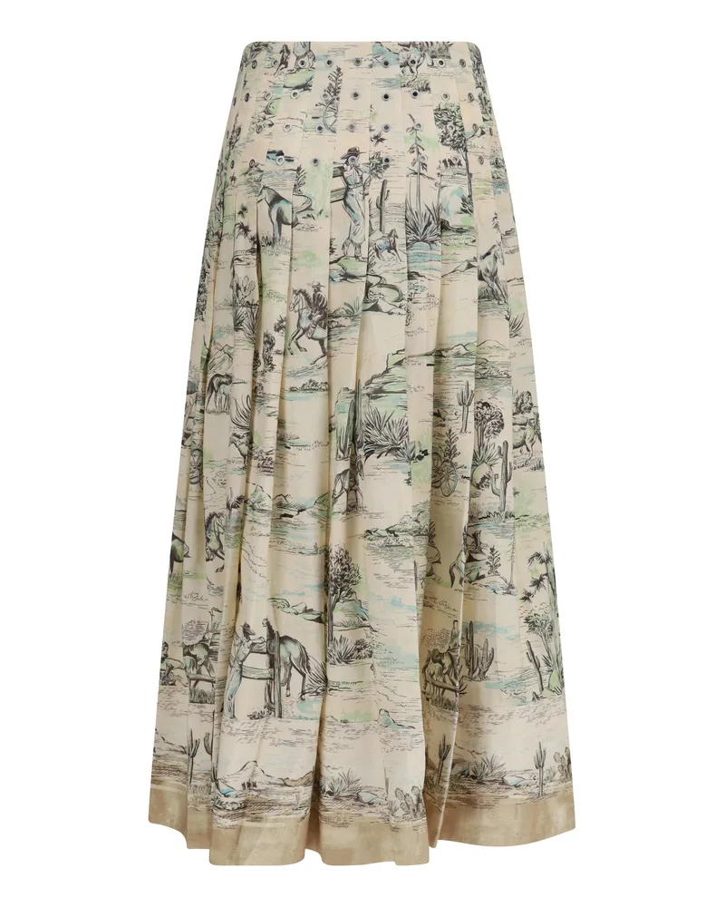 ALEMAIS Women's Midi Skirt Scout Cream Linen Beige