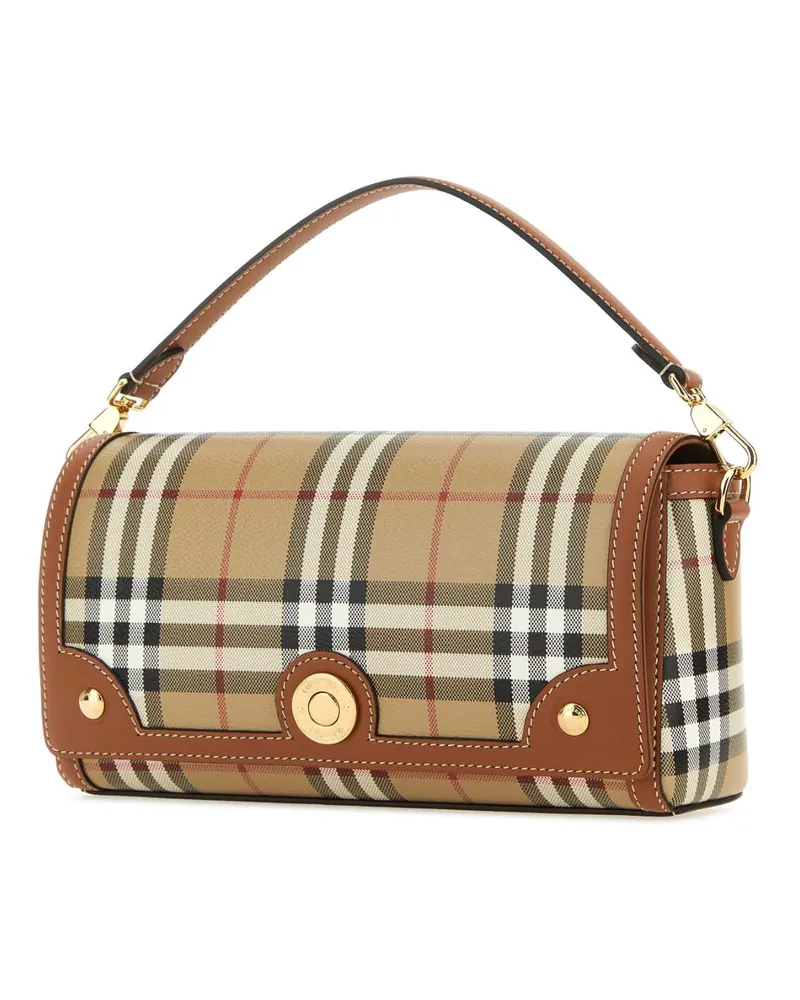 Burberry Women's Printed Canvas And Leather Note Handbag Vntgchkbriarbrown Polyurethane Polyester Cotton Borse A Mano Brown
