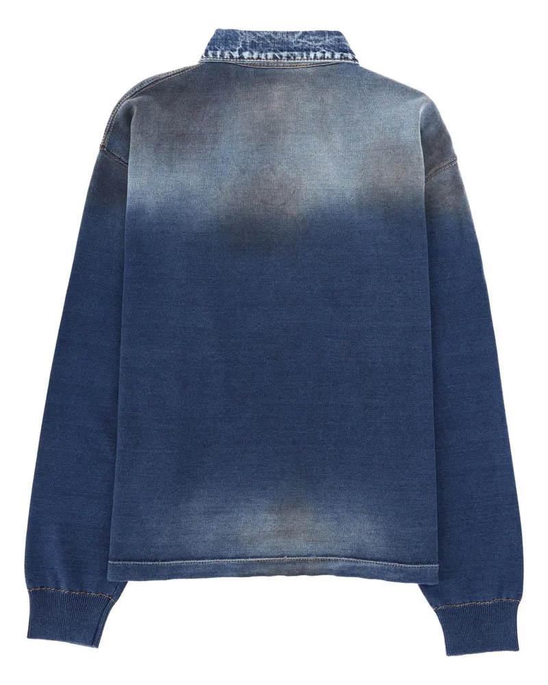 Dsquared2 Denim-Effect Cotton Polo Shirt — Blue Blue