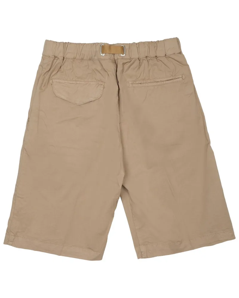 PLAN C Belted Cotton Shorts — Brown Brown