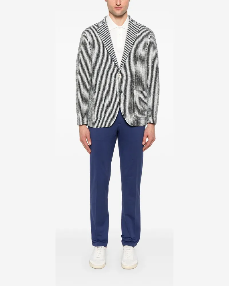 CIRCOLO 1901 Striped Cotton Blazer — Navy Navy