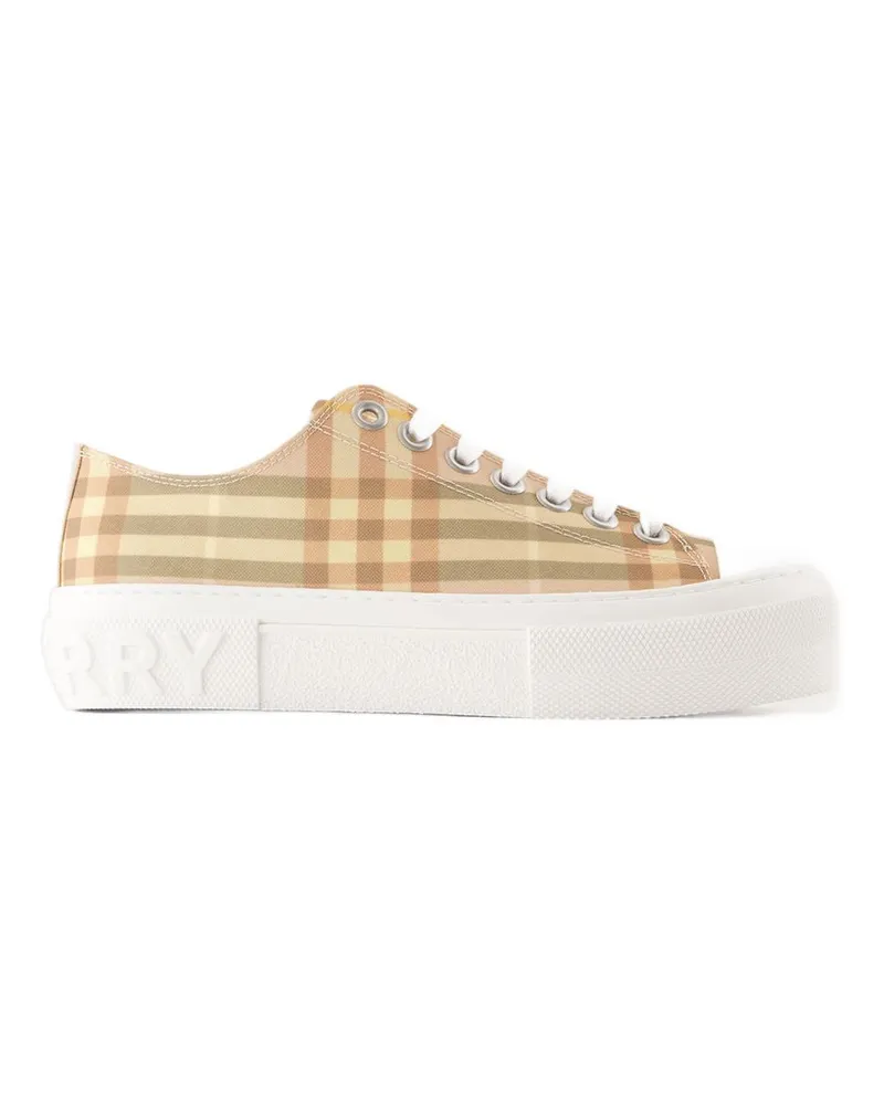 Burberry Women's Lf Jack Low Sneakers -  Synthetic Beige Shoes Beige