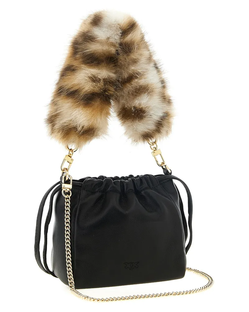 Pinko Nappa Leather Bucket Bag — Black Black