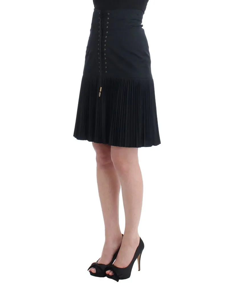 Roberto Cavalli Women's Black Wool Mini Skirt Black