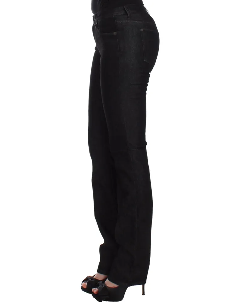 Ermanno Scervino Women's Black Slim Jeans Denim Pants Skinny Leg Stretch Cotton Black