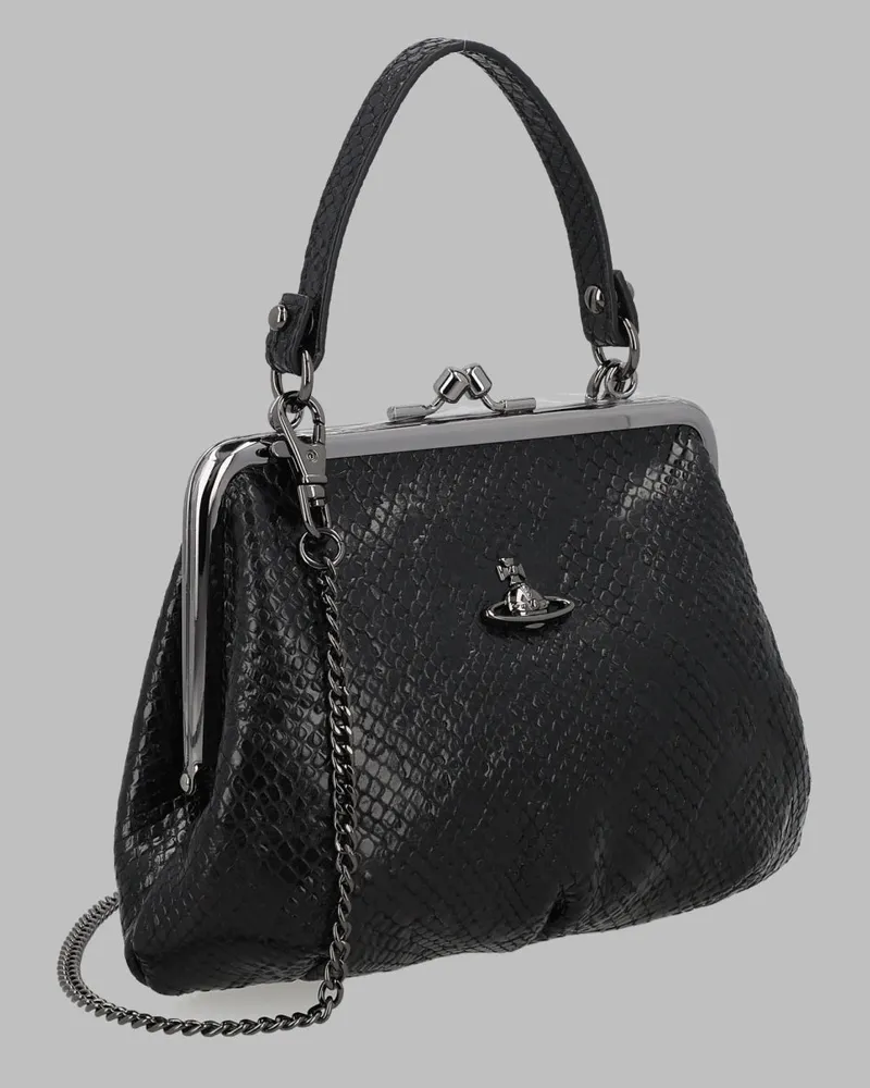 Vivienne Westwood Granny Frame Top Handle Bag — Black Black