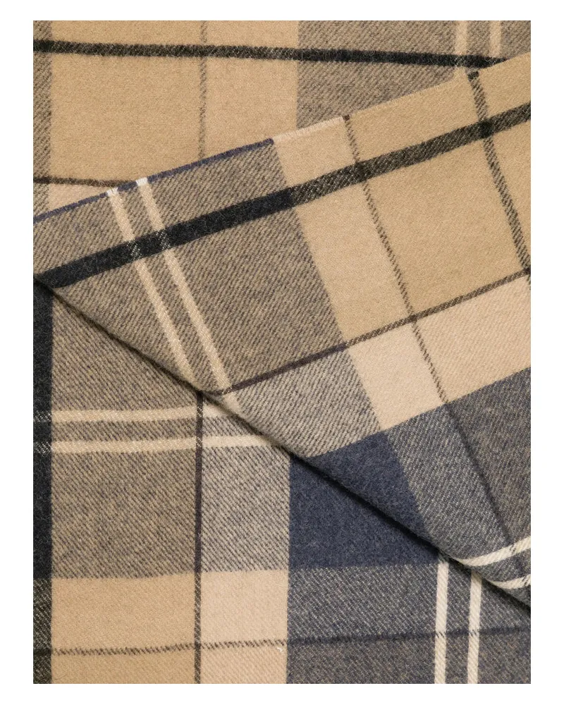 Barbour Men's Tartan Scarf Neutrals-Blue Lambswool Neutrals/blue Scarfs Navy