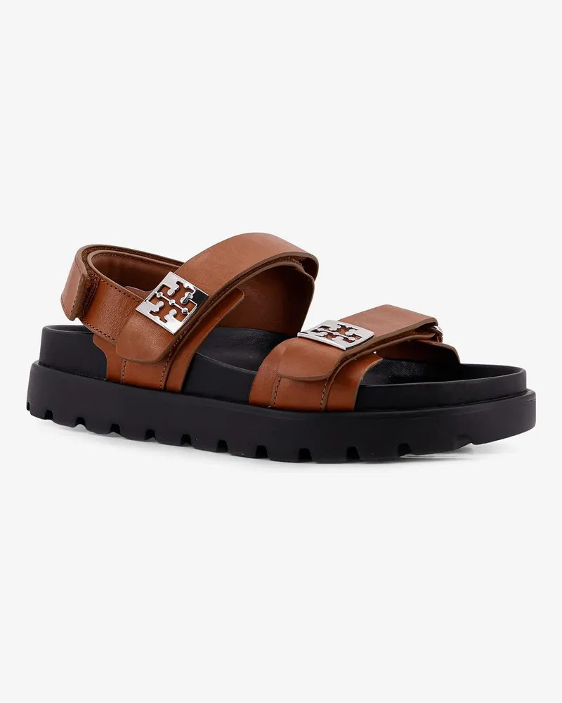 Tory Burch Women's Mellow Low Leather Sandals Brown Brown