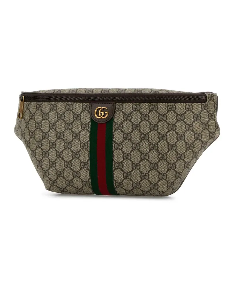 Gucci Men's Printed Canvas Belt Bag Oldbenacvrvna T Polyurethane Polyamide Marsupi Beige