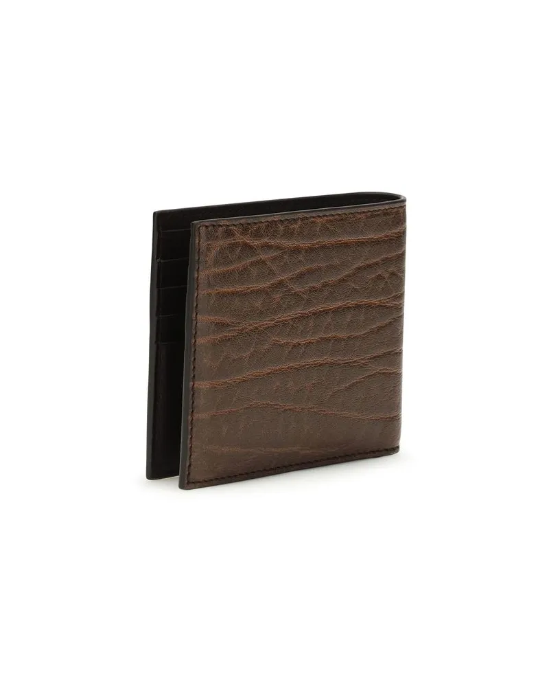 Ferragamo Men's Brown Calf Leather Bos Taurus Wallet Brown