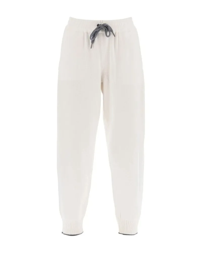 Brunello Cucinelli 100% Cashmere Joggers — White White