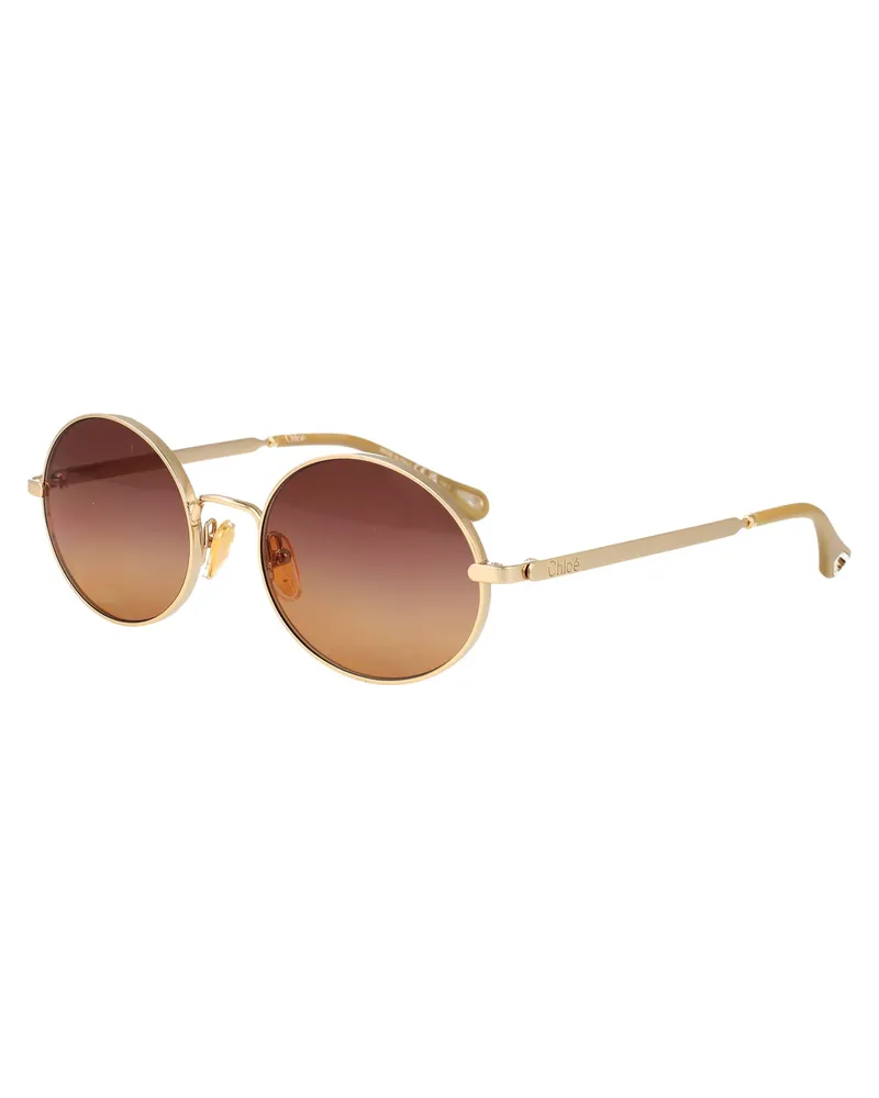 Chloé Women's Sunglasses Ch0326s Gold-Brown Gold-Gold-Brown Metal Gold/gold/brown Gold