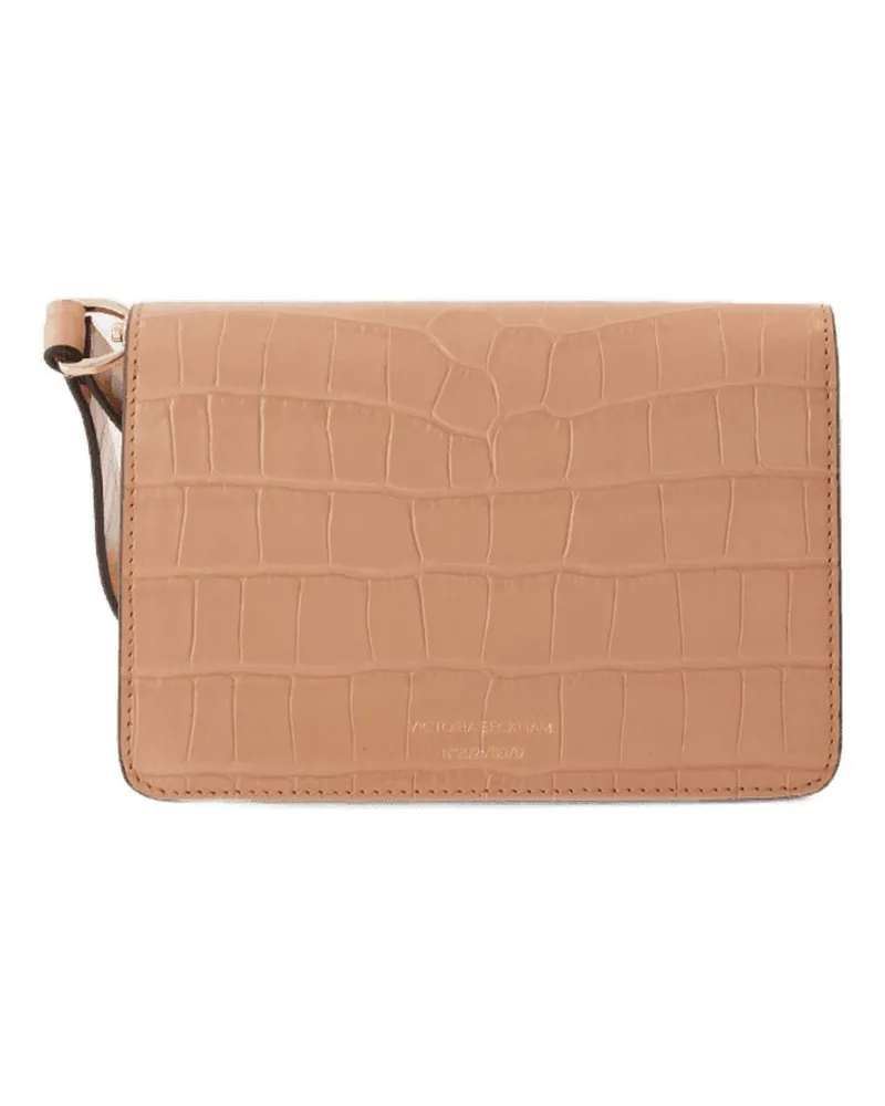 Victoria Beckham Women's Nano Dorian Card Case Beige Calfskin Cases Beige