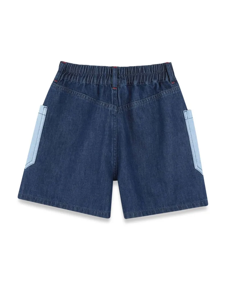 Kenzo Grey Cotton Denim Shorts — Gray Gray