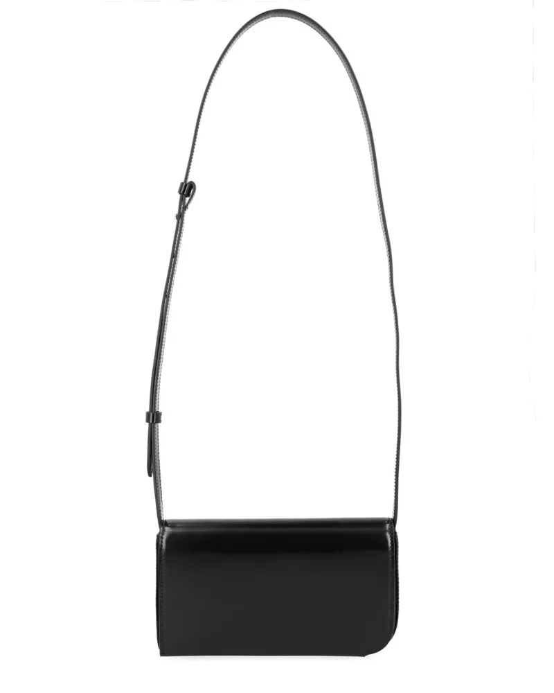 Jacquemus Unisex Shoulder Bag Curve Black Leather Black