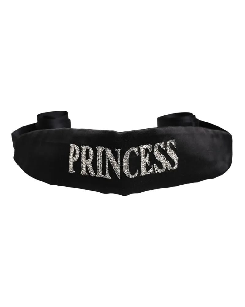 Dolce & Gabbana Women Black Princess Fantasy Braided Waist Belt Silk Black