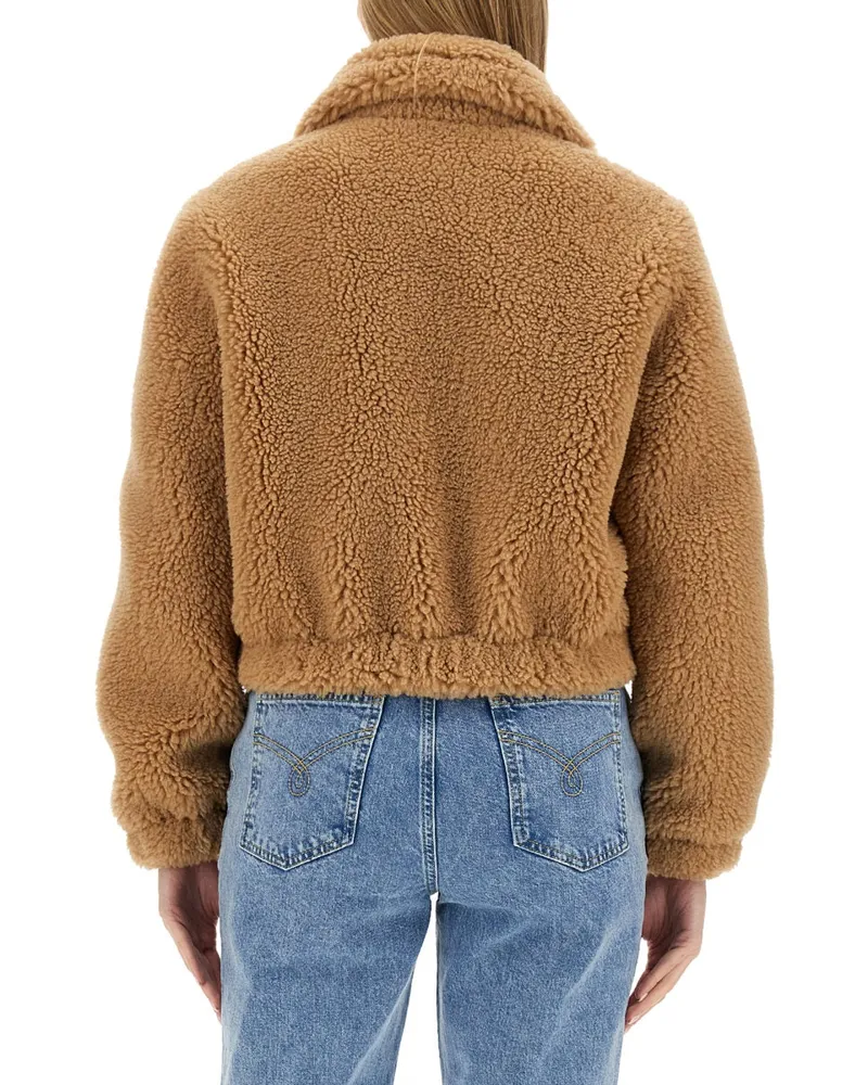 Moschino Furry Effect Jacket — Beige Beige