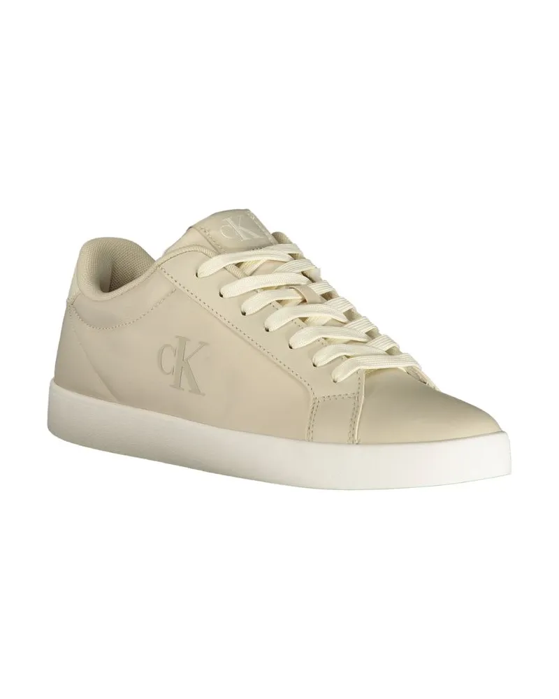 Calvin Klein Logo Lace-Up Sneaker — Beige Beige