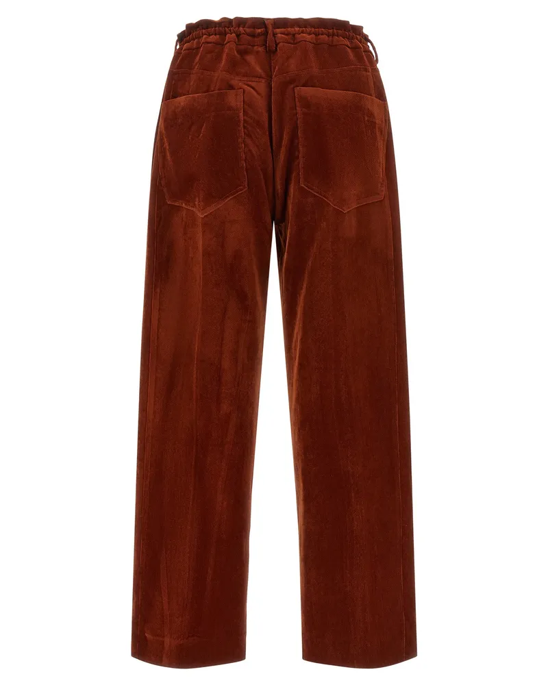 NUDE Velvet Wide-Leg Trousers — Rust Rust