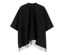 Wool Reversible Cape — Black