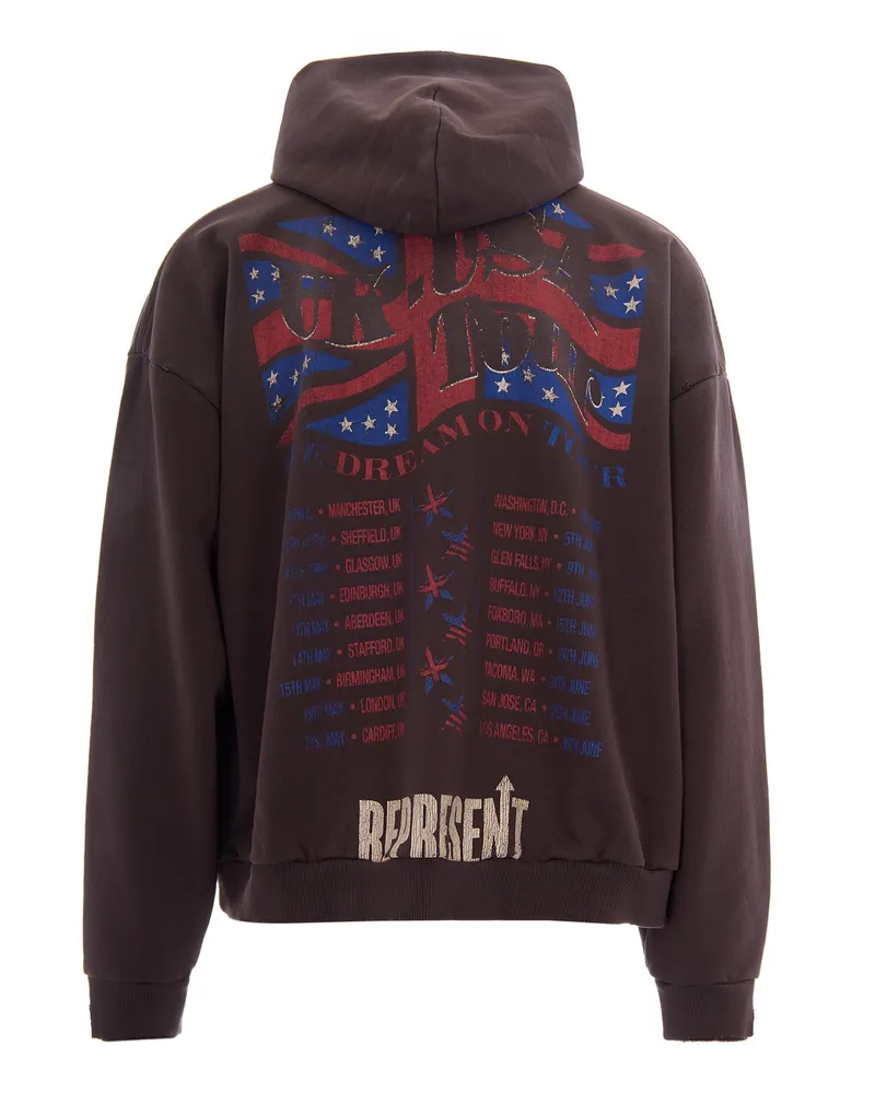 REPRESENT Men's Hoodie American Dream Tour Black Cotton Sweatshirts Sweater Black