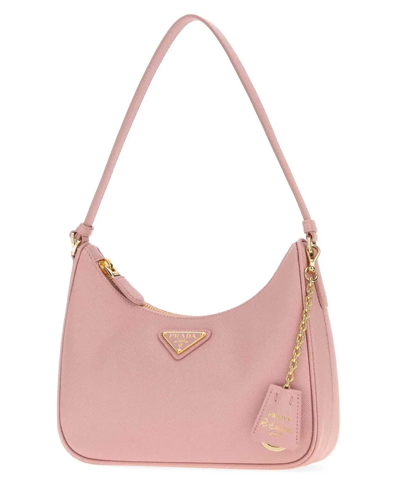 Prada Women's Pink Leather  Re-Edition 2005 Shoulder Bag Pesco 1 + Oro Beauty Perfumes Pink
