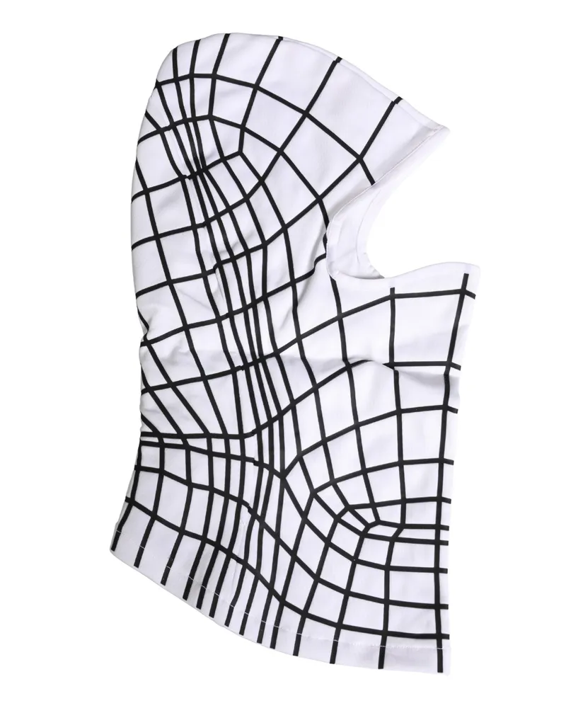 Dolce & Gabbana Men White Stripes Nylon Ski Mask Balaclava Hat Elastane Polyester White
