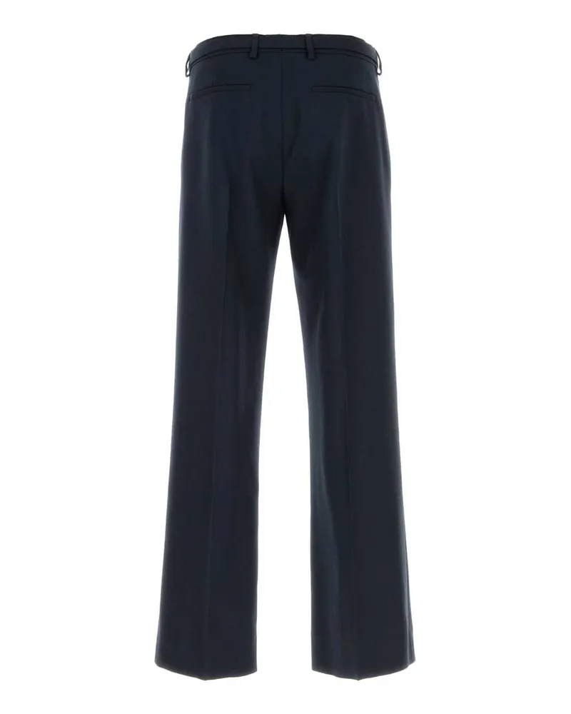 Dries van Noten Men's Midnight Blue Wool Pant Navy Exterior: Pantaloni Trousers Navy