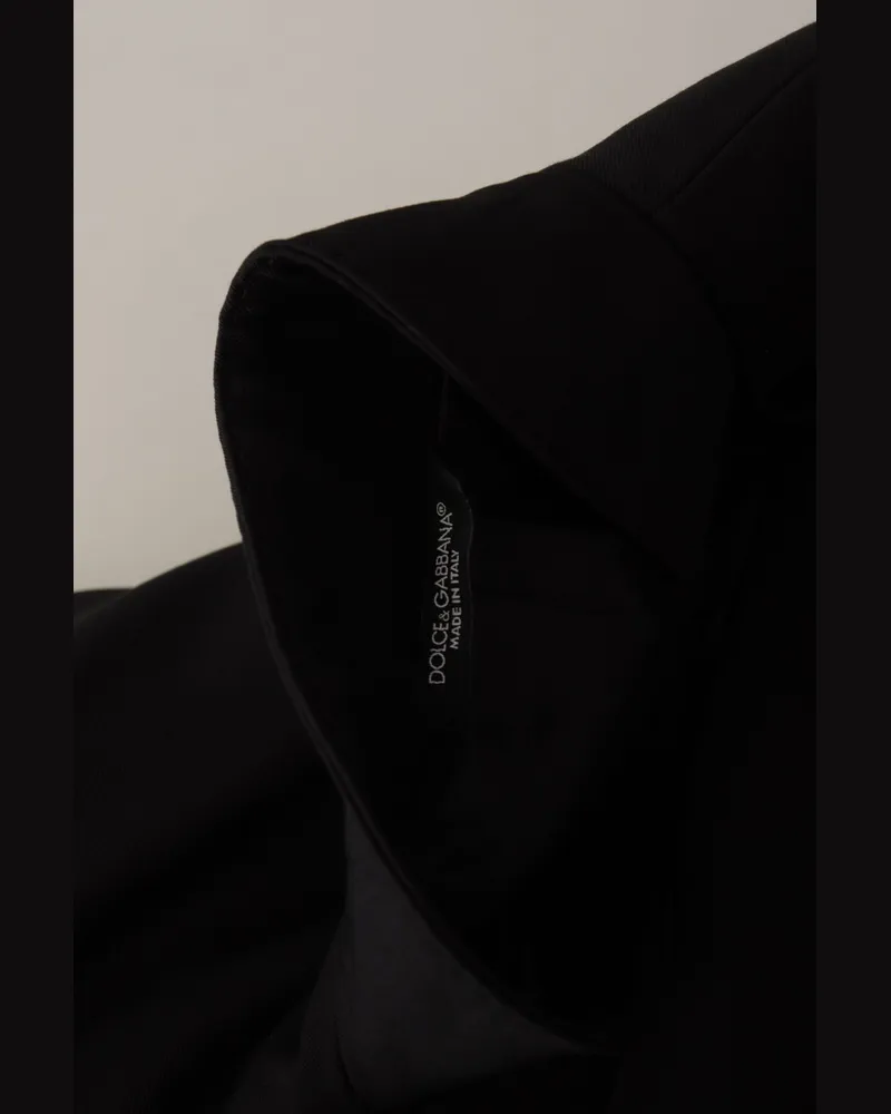 Dolce & Gabbana Men's Black Wool Single Breasted Jacket Blazer Virgin Clothing Black
