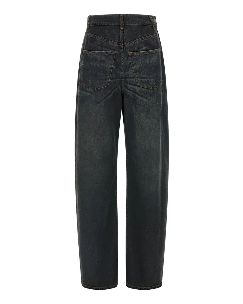 Maison Margiela Twisted High-Waisted Wide-Leg Jeans — Black Black