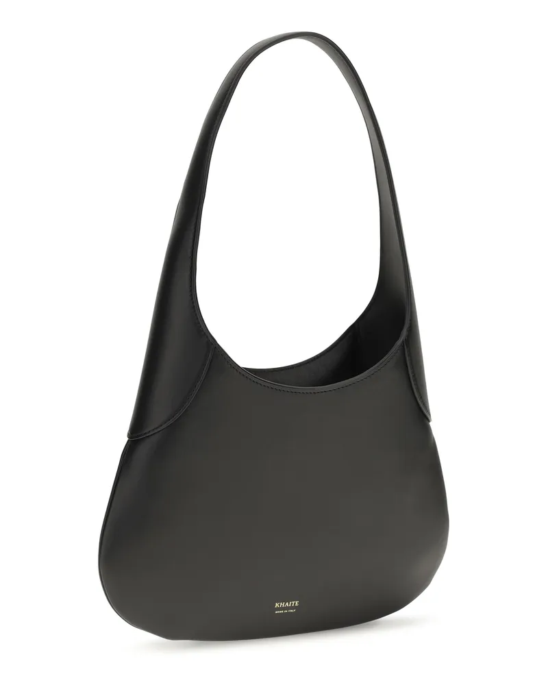 KHAITE Women's Small Joan Hobo Shoulder Bag Black Calf Leather Bos Taurus Black
