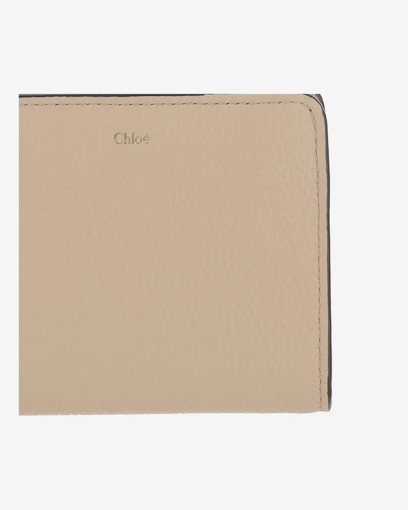 Chloé Women's Alphabet Compact Leather Wallet Beige & Purses Beige