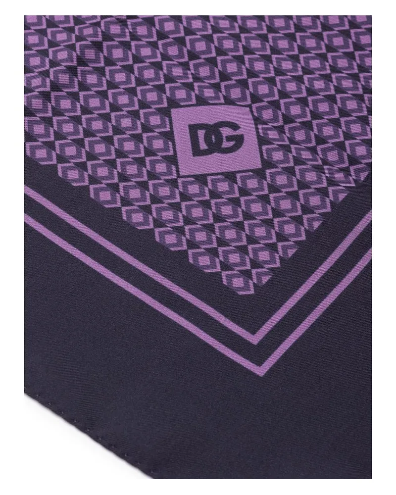 Dolce & Gabbana Men's Purple Silk Pocket Square Accessory Purple