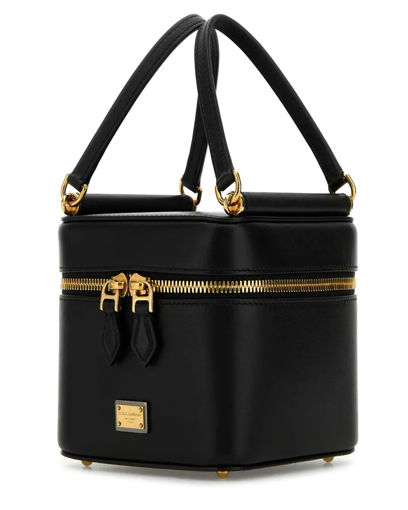 Dolce & Gabbana Women's Black Leather Sicily Cube Handbag Nero Borse A Mano Black