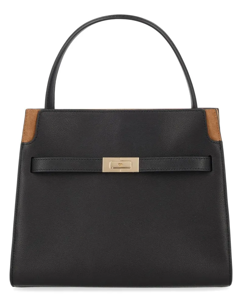 Tory Burch Lee Radziwill Leather Shoulder Bag — Black Black