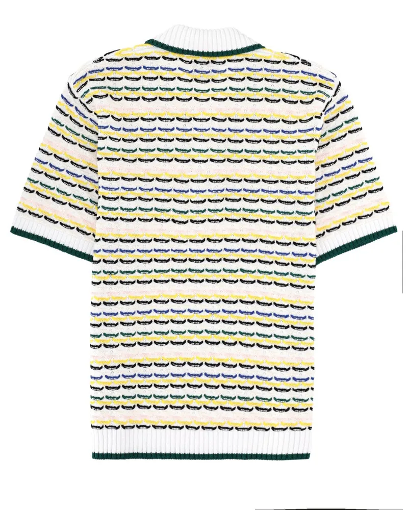 Casablanca Paris Knitted Cotton Polo — Multicolor Multicolor