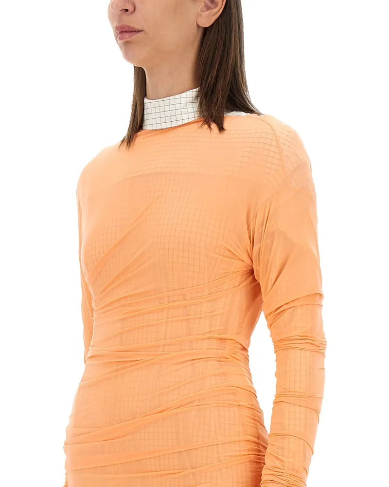 Dries van Noten Tulle Blouse — Orange Orange