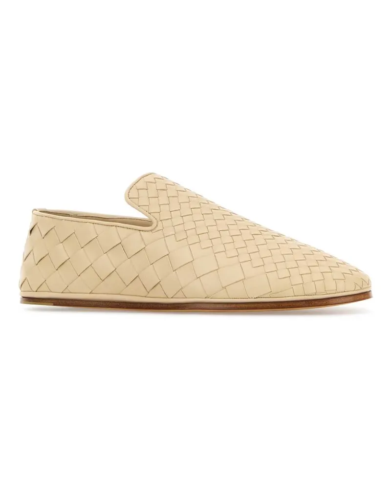 Bottega Veneta Men's Sand Nappa Leather Sunday Loafers Tufo Slippers Flat Shoes Beige